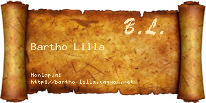 Bartho Lilla névjegykártya